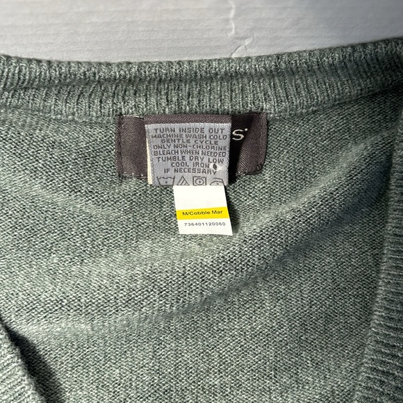 Dockers V-Neck Argyle Sweater Mens Size M Green Pullover Ribbed Geometric NWOT - Picture 6 of 9